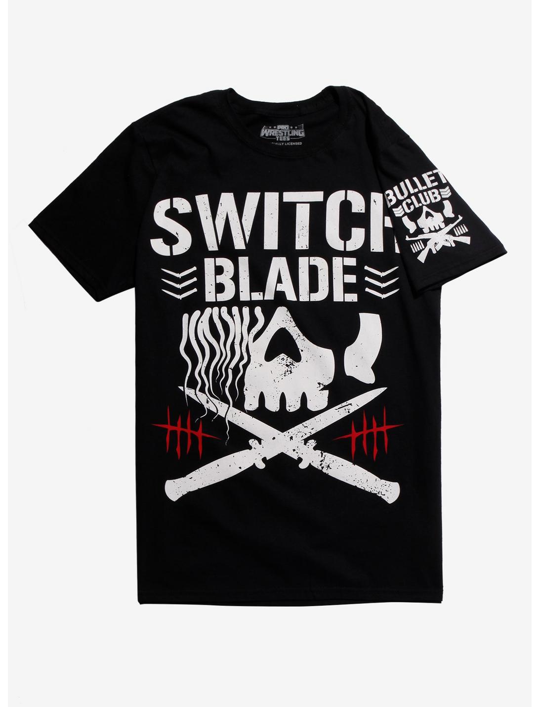 New Japan Pro-Wrestling Switchblade Logo T-Shirt, BLACK, hi-res