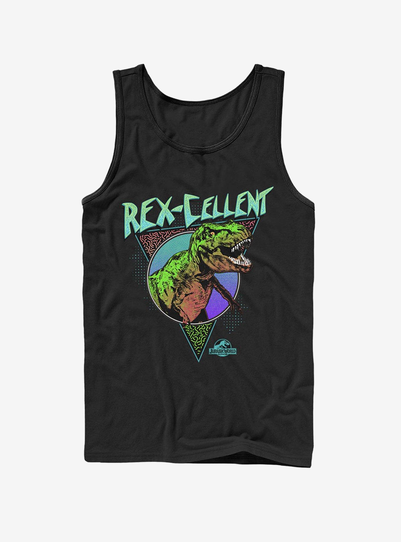 Retro Rexcellent Dino Tank, BLACK, hi-res