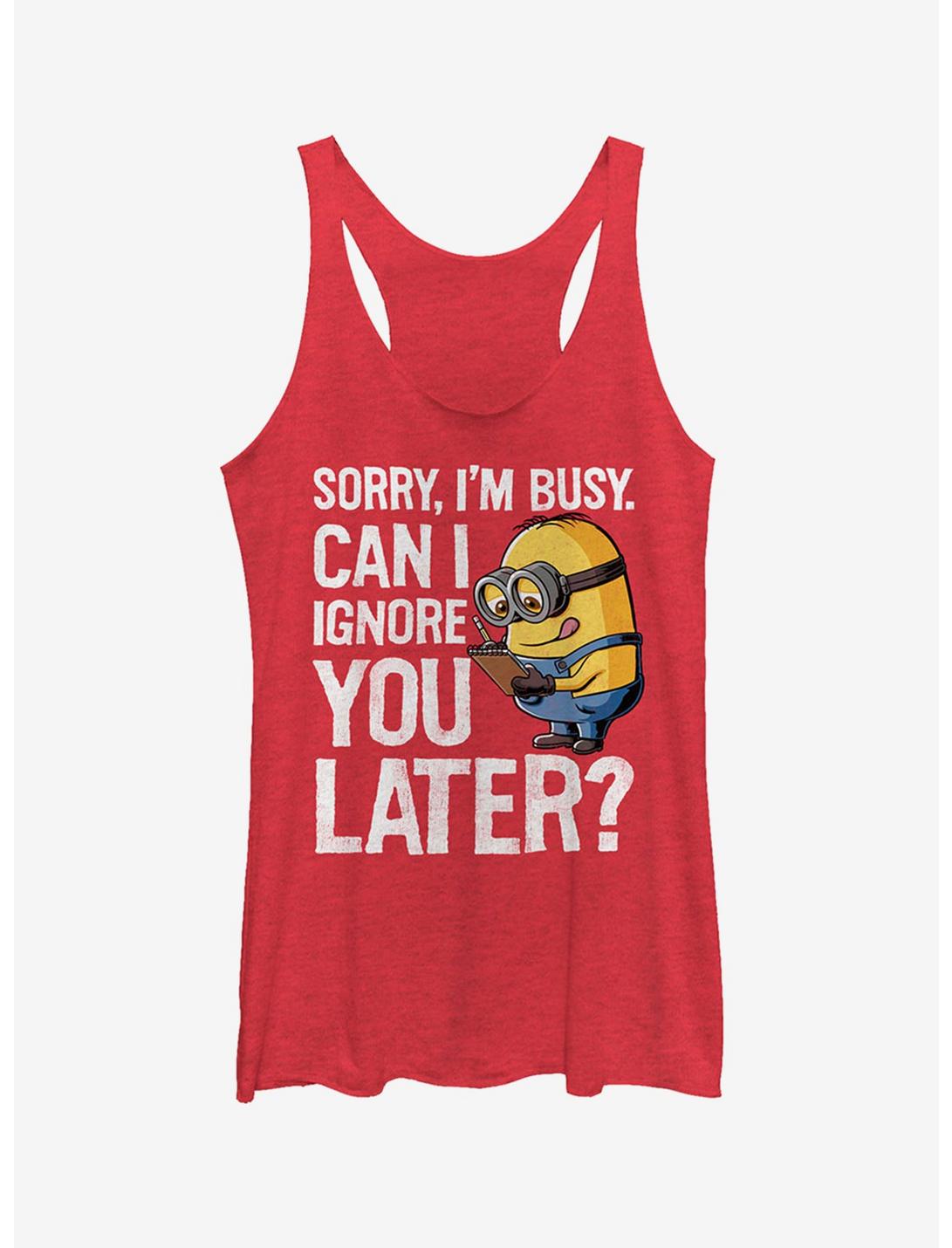 Minion Ignore You Later Girls Tank, RED HTR, hi-res