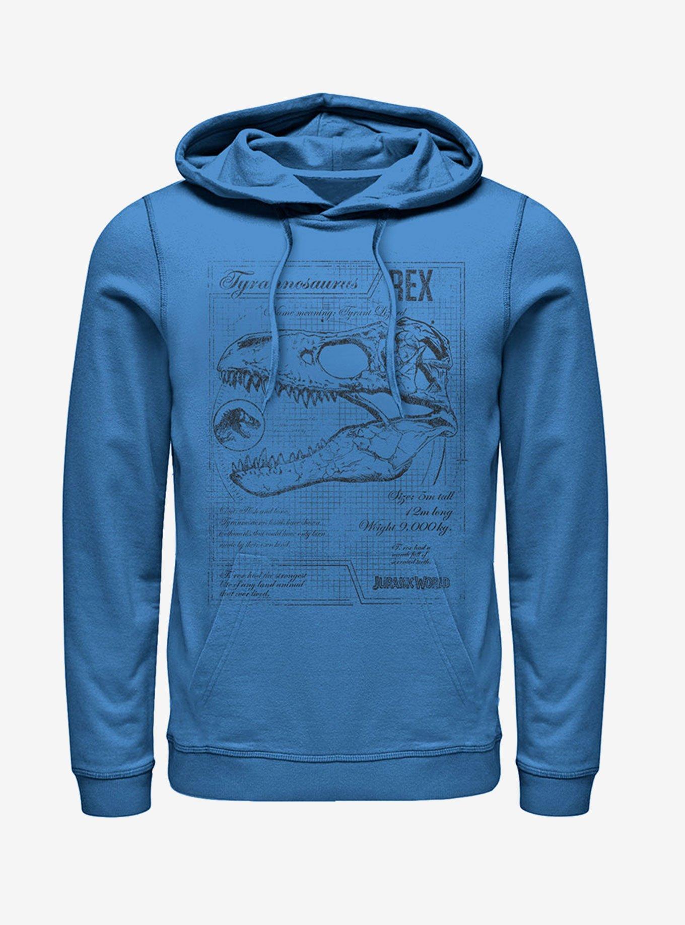 Jurassic World Fallen Kingdom T. Rex Schematics Hoodie, ROYAL, hi-res