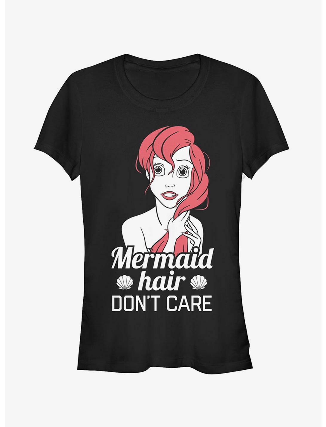 Disney The Little Mermaid Ariel Mermaid Hair Don't Care Girls T-Shirt, BLACK, hi-res