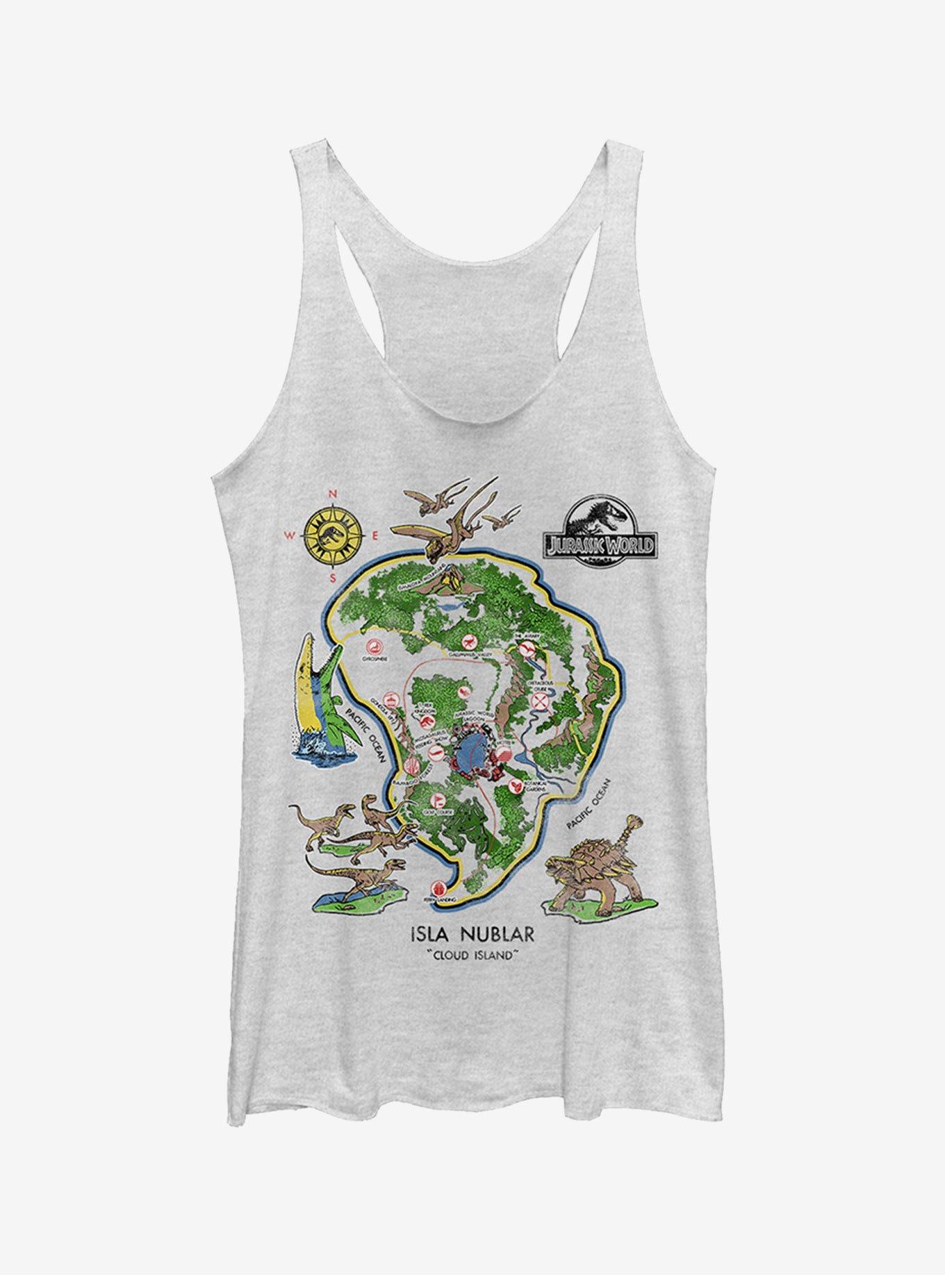 Jurassic World Isla Nublar Detail Map Girls Tank, , hi-res