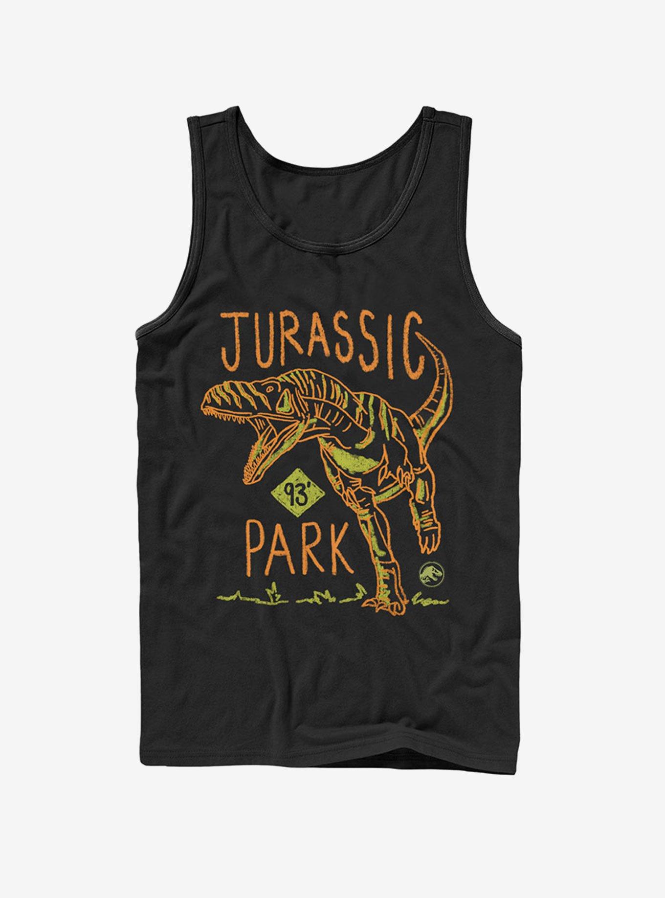 T. Rex Crayon Print Tank, BLACK, hi-res