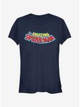 Marvel Amazing Spider-Man Logo Girls T-Shirt, NAVY, hi-res