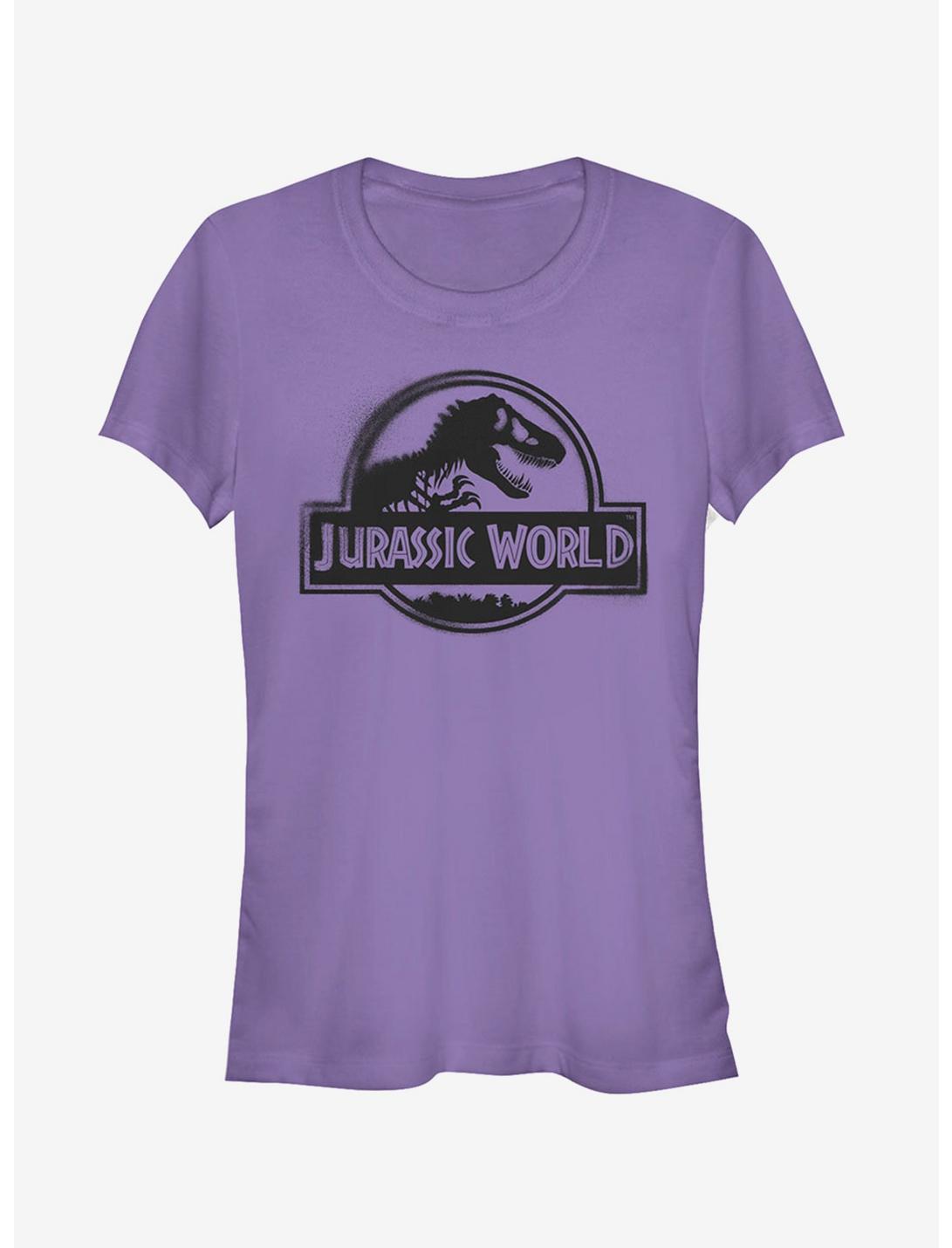 Jurassic World Fallen Kingdom Spray Paint Print Logo Girls T-Shirt, PURPLE, hi-res