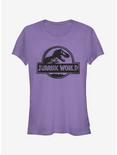 Jurassic World Fallen Kingdom Spray Paint Print Logo Girls T-Shirt, PURPLE, hi-res