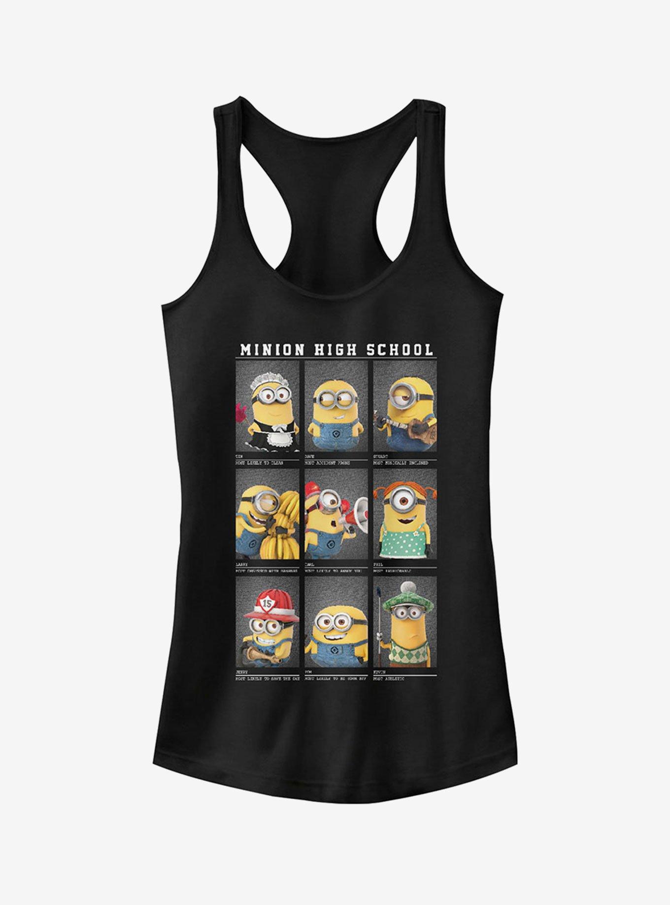 Minion High School Yearbook Girls Tank, BLACK, hi-res