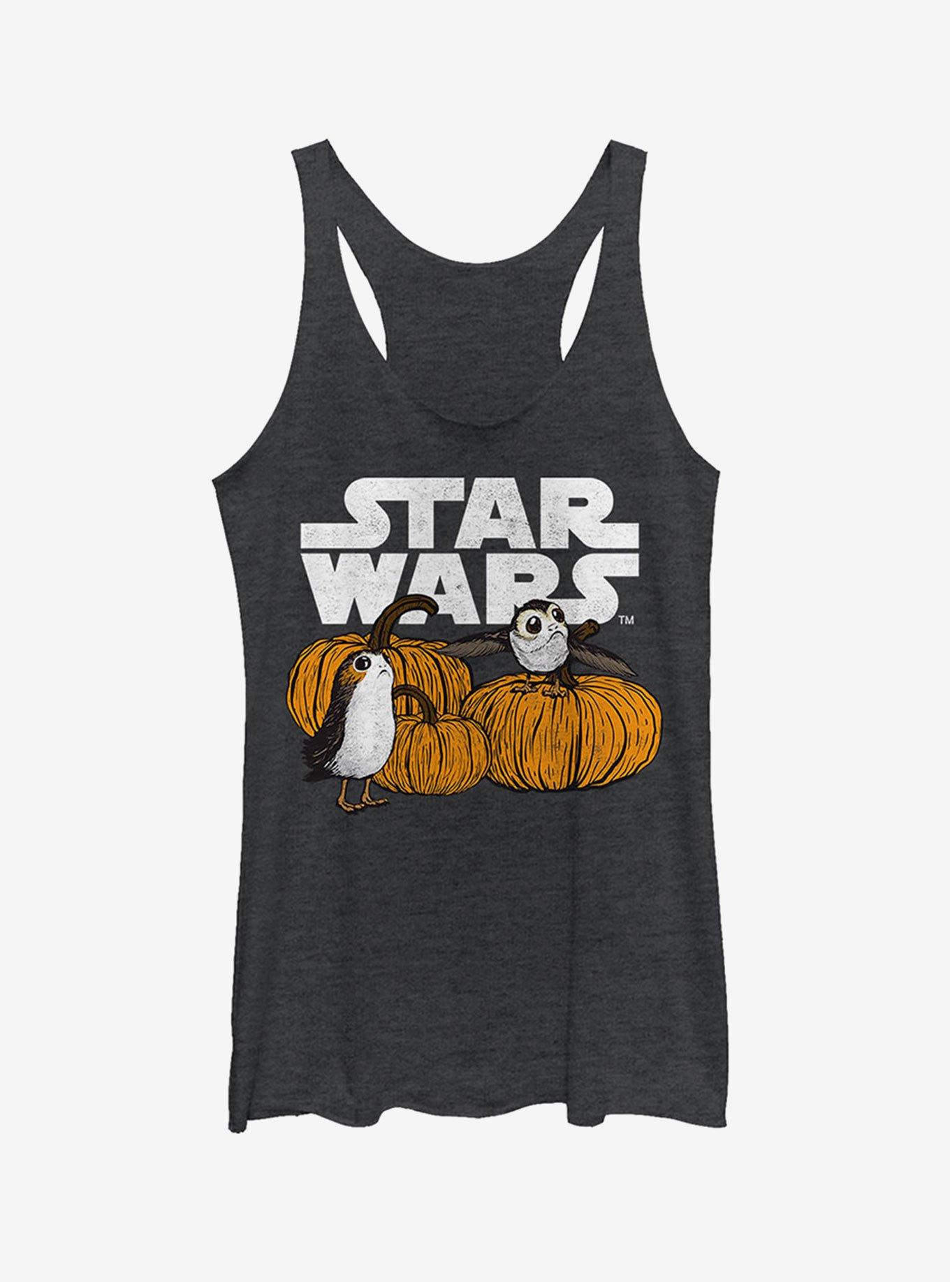 Happy Halloween Porg Logo Girls Tank, BLK HTR, hi-res