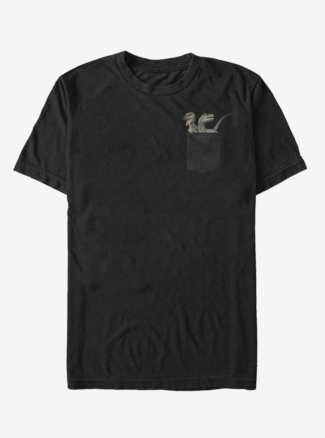 Raptor Faux Pocket Print T-Shirt, BLACK, hi-res