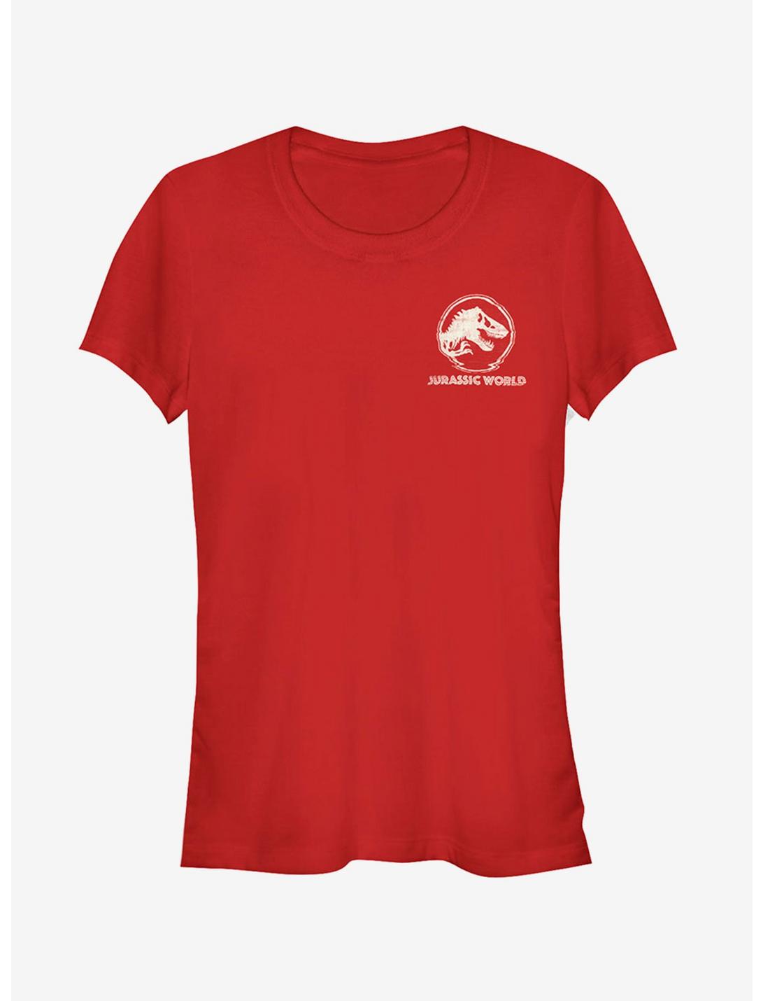 Glitch Logo Badge Girls T-Shirt, RED, hi-res