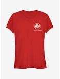Glitch Logo Badge Girls T-Shirt, RED, hi-res
