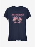 Retro T. Rex Silhouette Girls T-Shirt, NAVY, hi-res