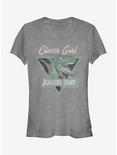 Jurassic Park Retro Clever Girl Triangle Girls T-Shirt, ATH HTR, hi-res