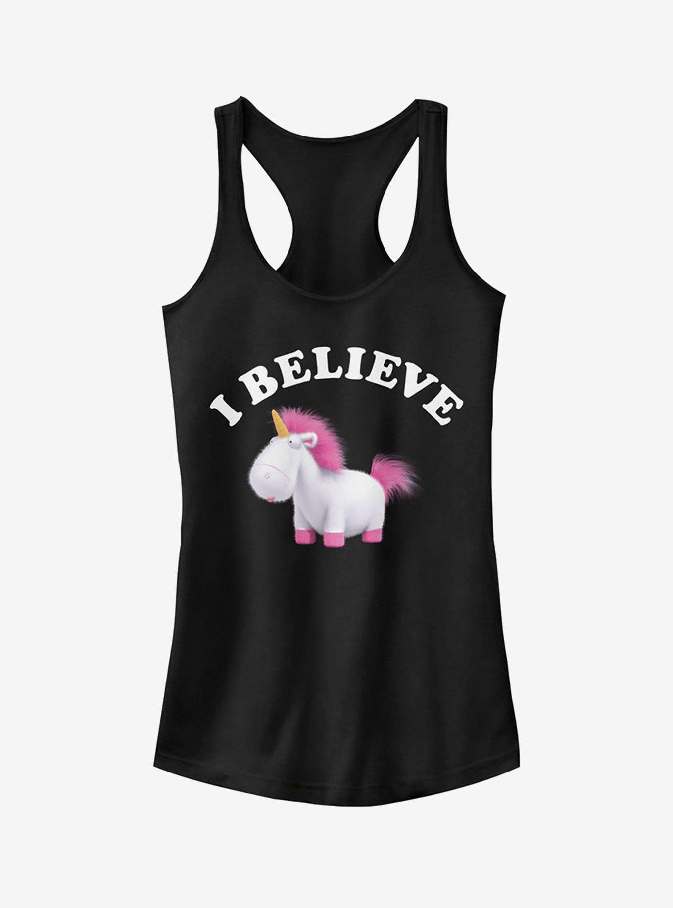 I Believe Unicorns Girls Tank, BLACK, hi-res
