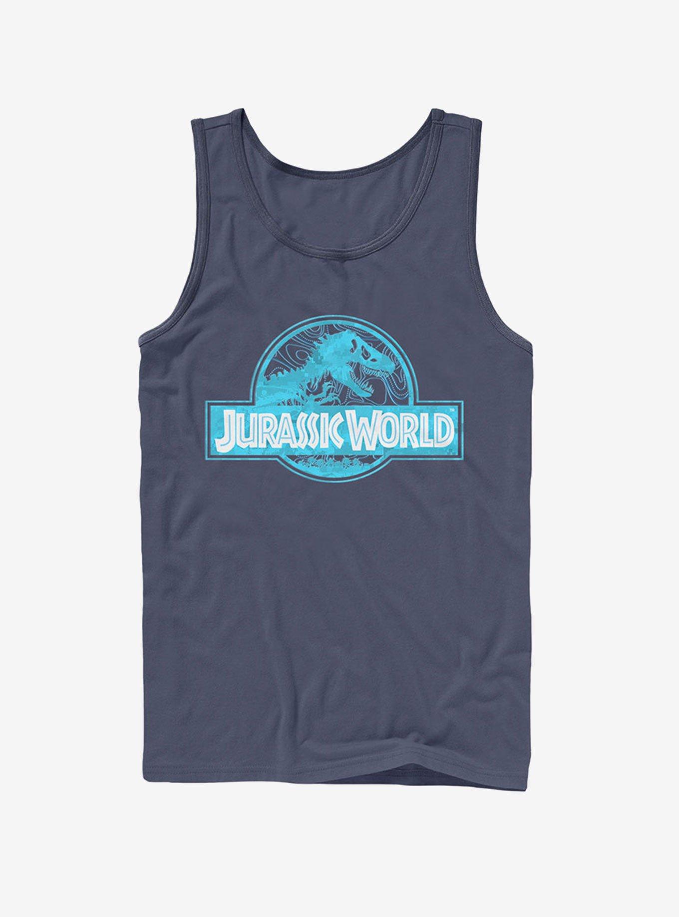 T. Rex Topographic Logo Tank, NAVY, hi-res