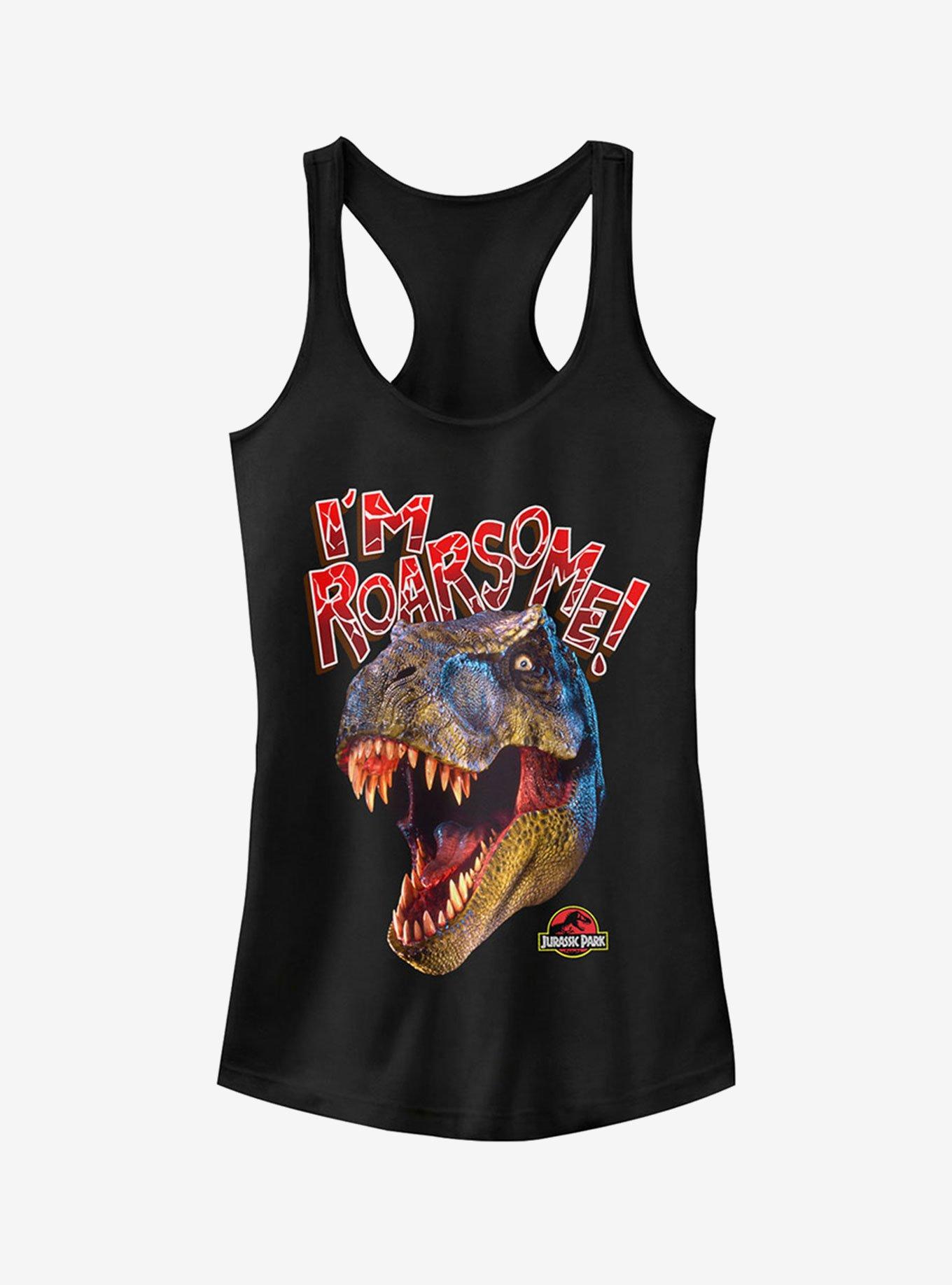 I'm Roarsome T.Rex Girls Tank, BLACK, hi-res