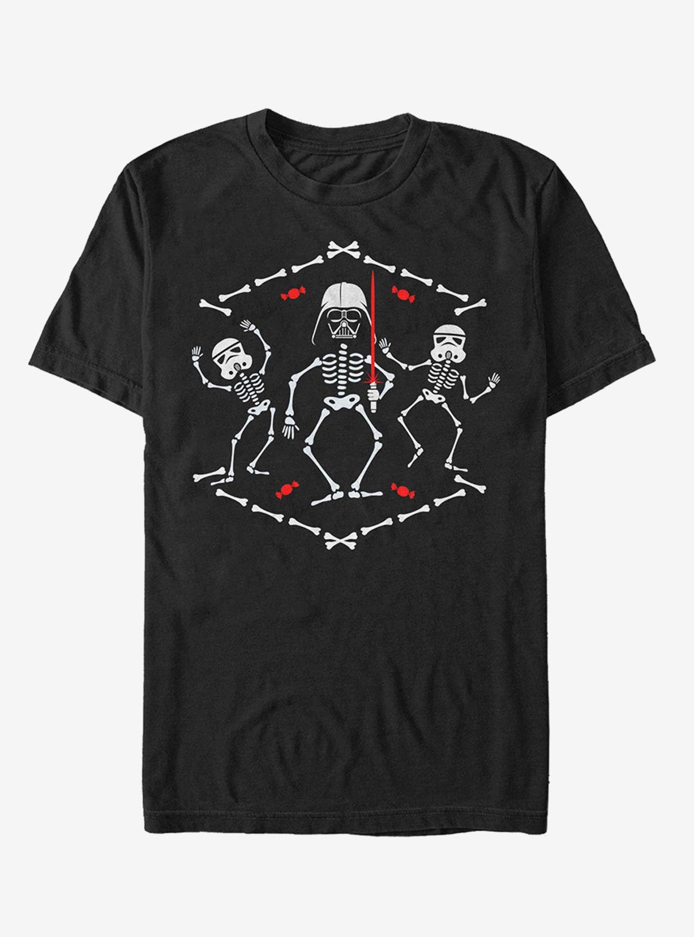 Halloween Vader Skeleton Dance T-Shirt, BLACK, hi-res