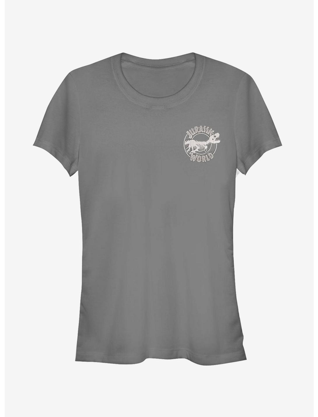 Jurassic World Fallen Kingdom Skeleton Badge Girls T-Shirt, CHARCOAL, hi-res