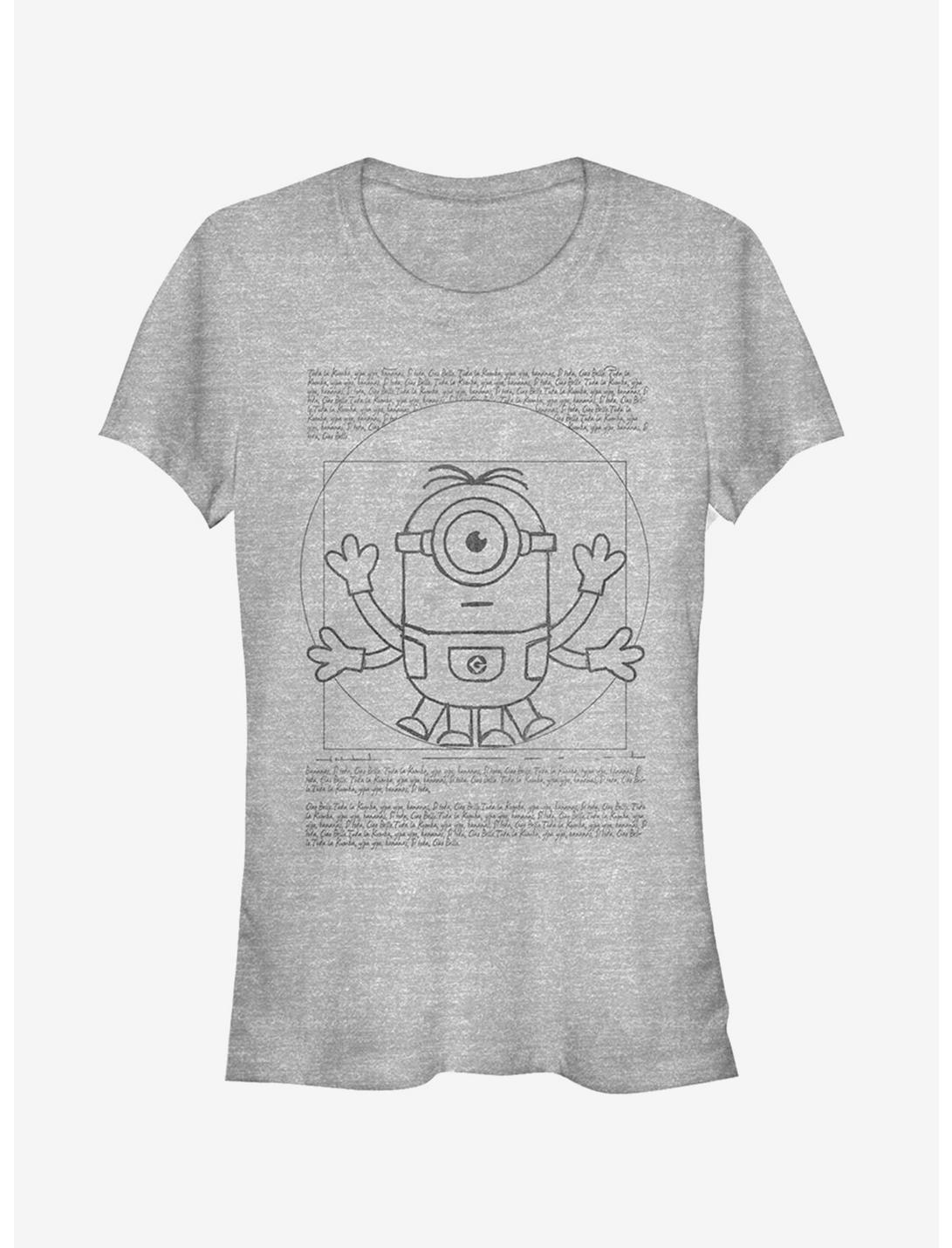 Minion da Vinci Man Girls T-Shirt, ATH HTR, hi-res