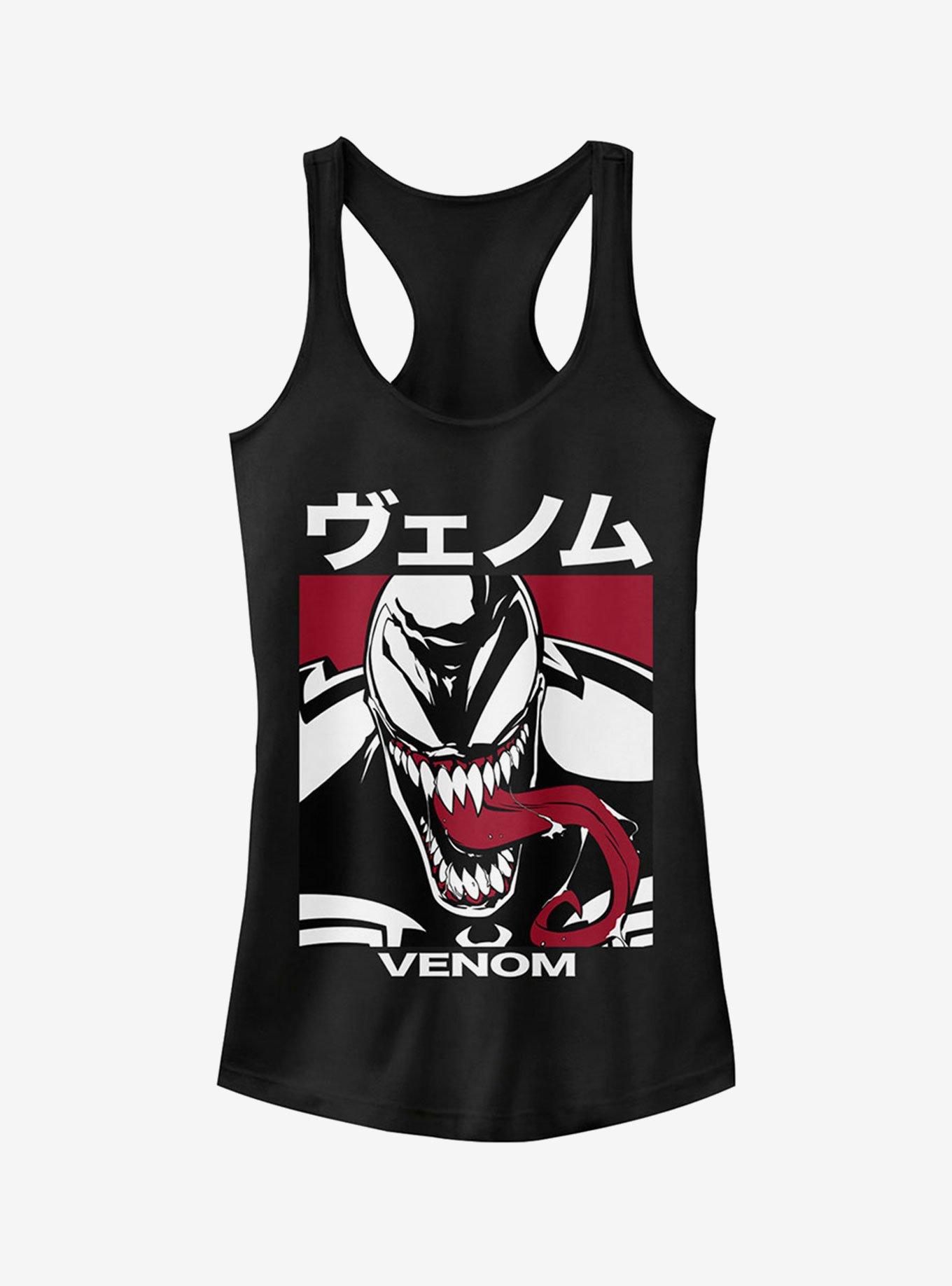 Marvel Venom Japanese Text Character Girls Tank, BLACK, hi-res