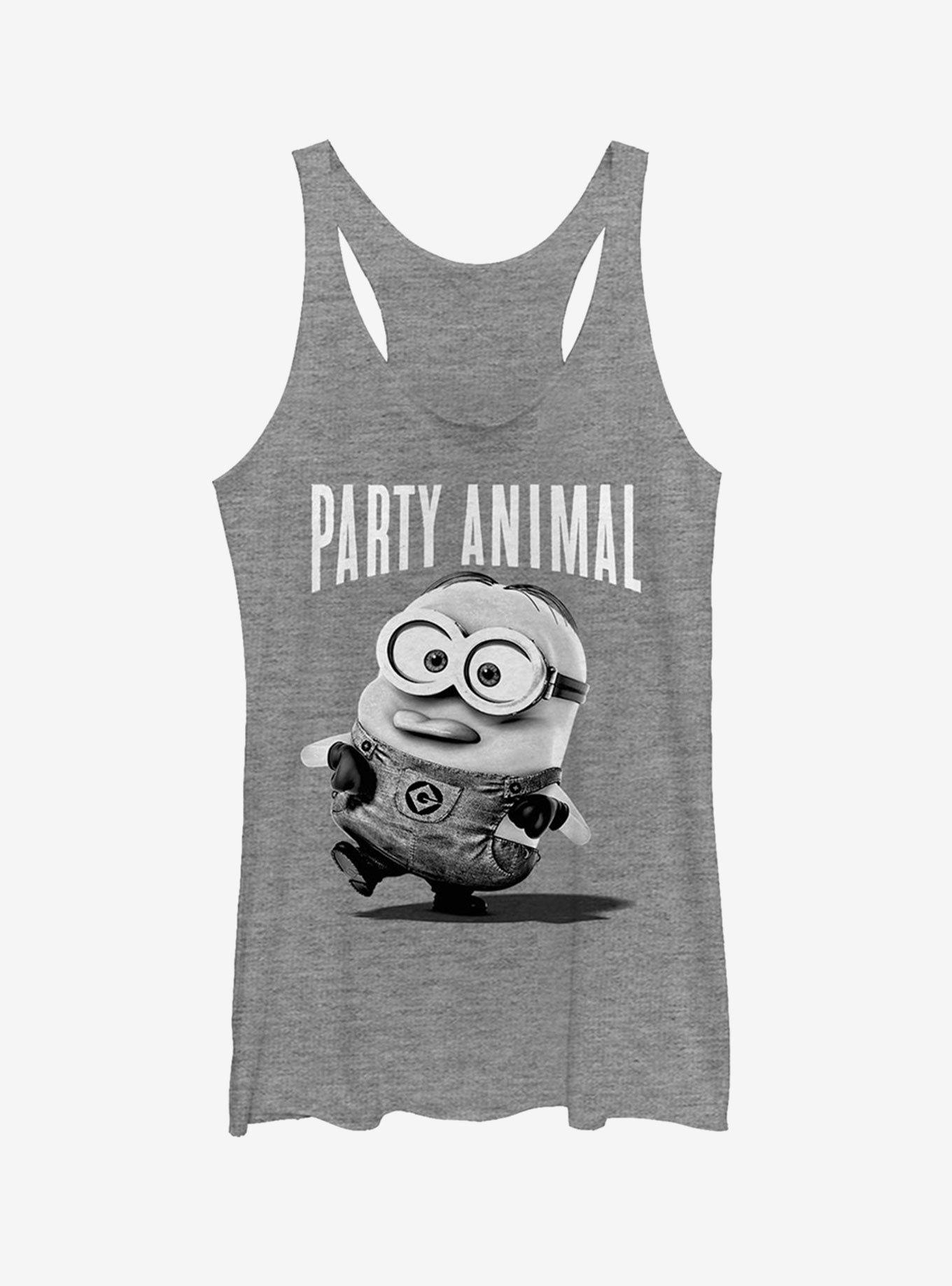 Minion Party Animal Girls Tank, GRAY HTR, hi-res