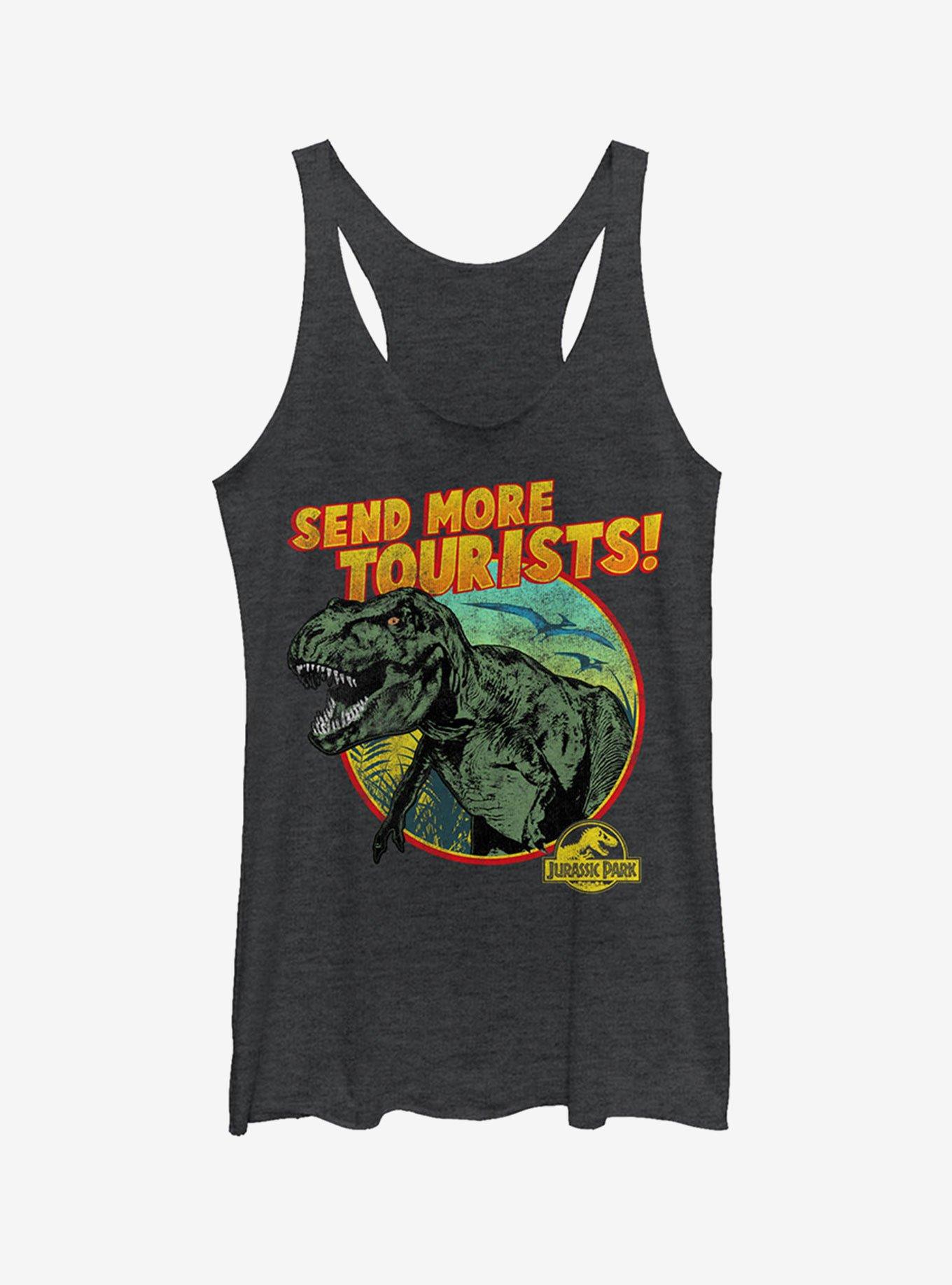 Vintage Send More Tourists Girls Tank, BLK HTR, hi-res