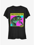 Philosoraptor Girls T-Shirt, BLACK, hi-res