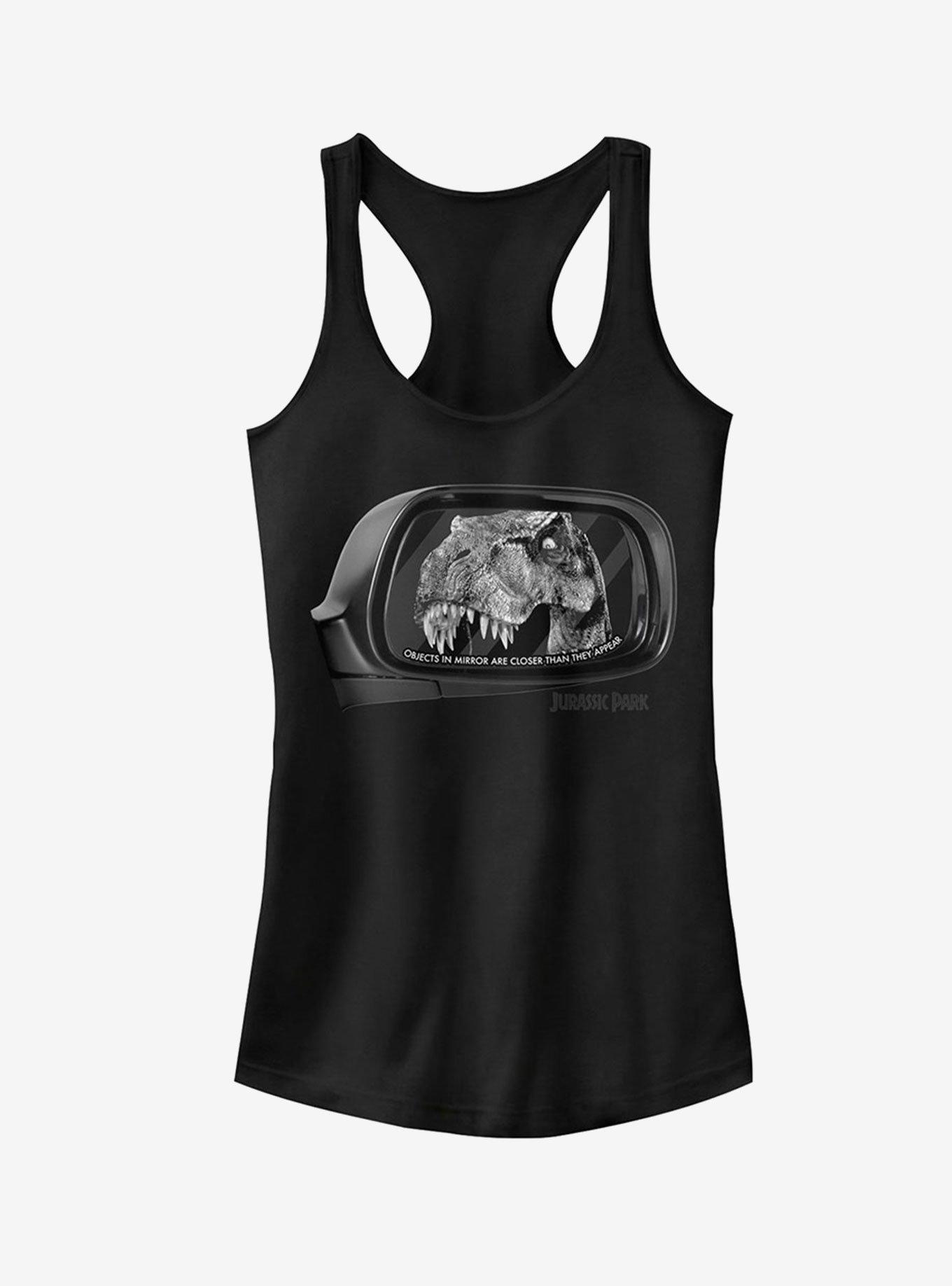 T. Rex in Rearview Mirror Girls Tank, BLACK, hi-res