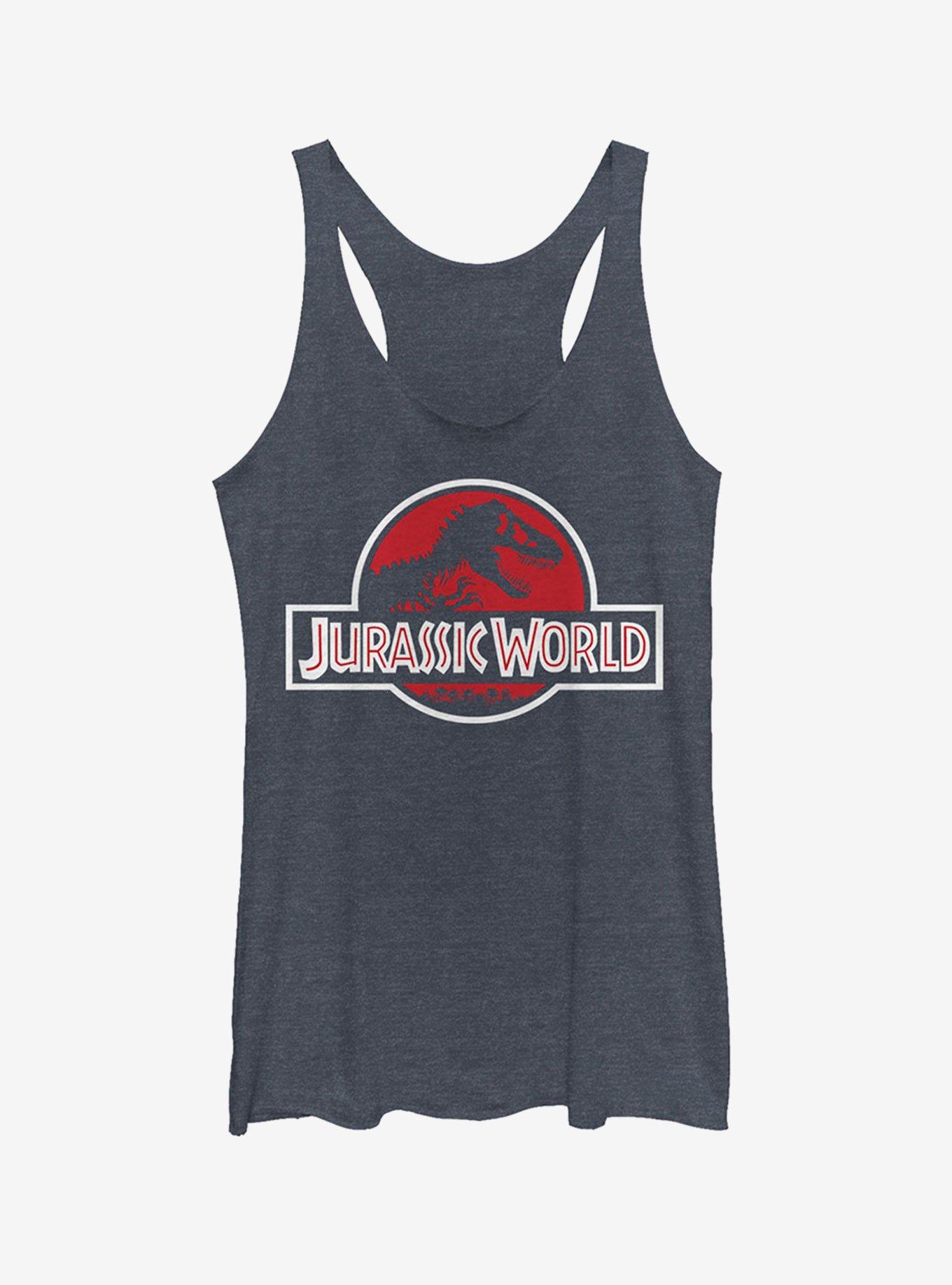 Tyrannosaurus Rex Logo Girls Tank, NAVY HTR, hi-res
