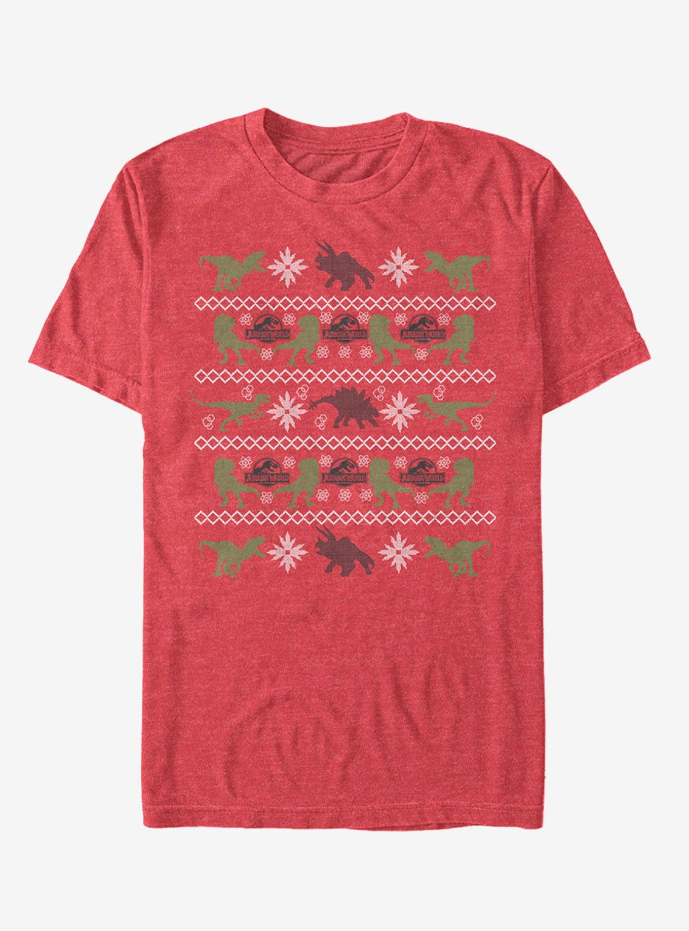 Velociraptor Ugly Christmas Sweater T-Shirt - RED | Hot Topic