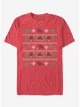 Velociraptor Ugly Christmas Sweater T-Shirt, RED HTR, hi-res