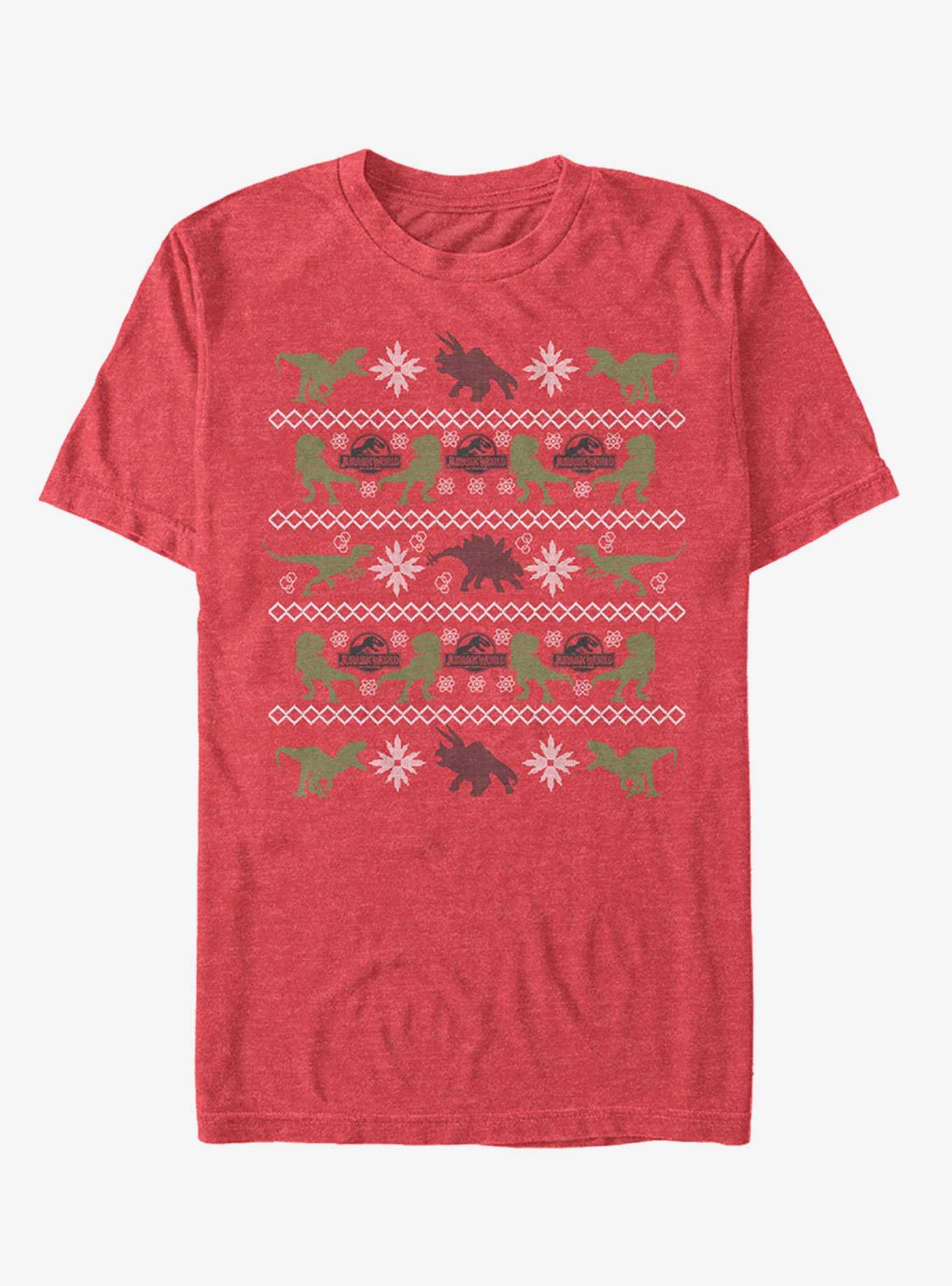 Velociraptor Ugly Christmas Sweater T-Shirt, , hi-res