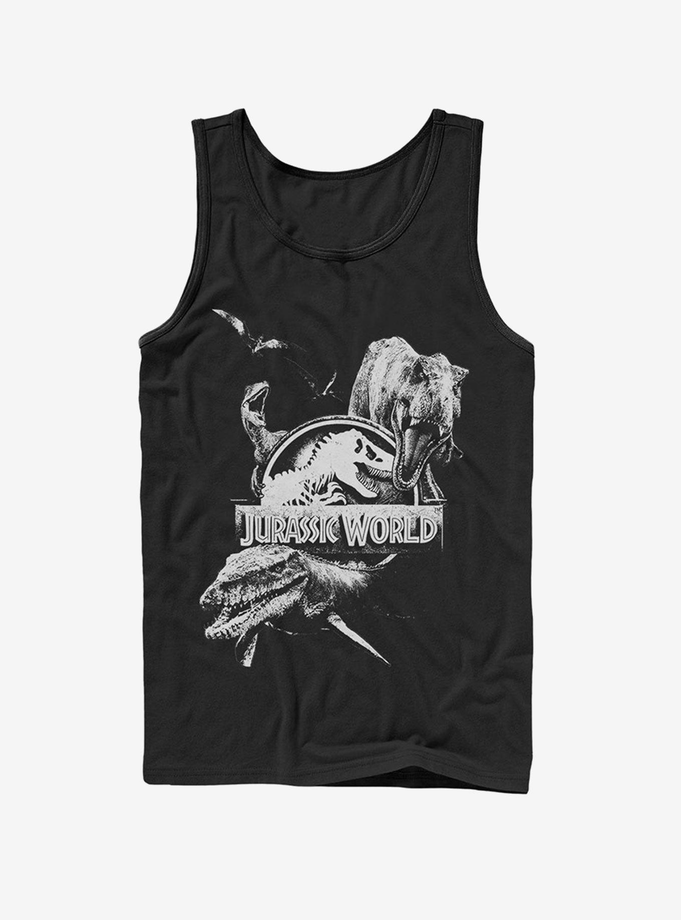 Jurassic World Fallen Kingdom Logo Attack Tank, BLACK, hi-res