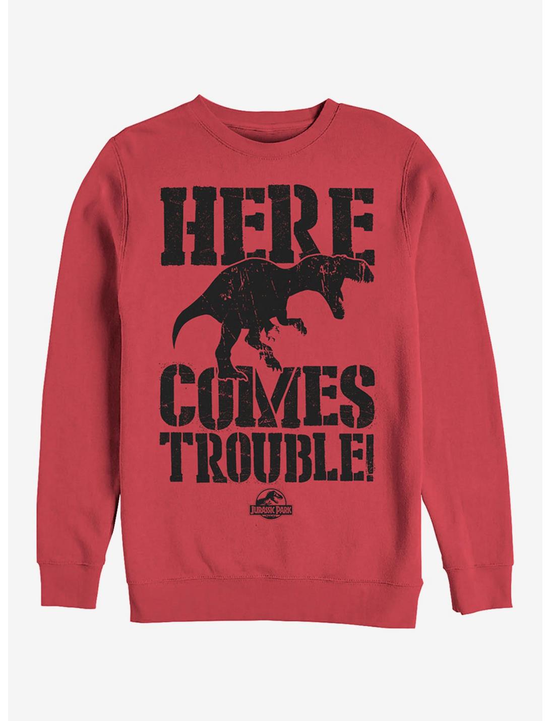 Here Comes Trouble Sweatshirt, RED, hi-res