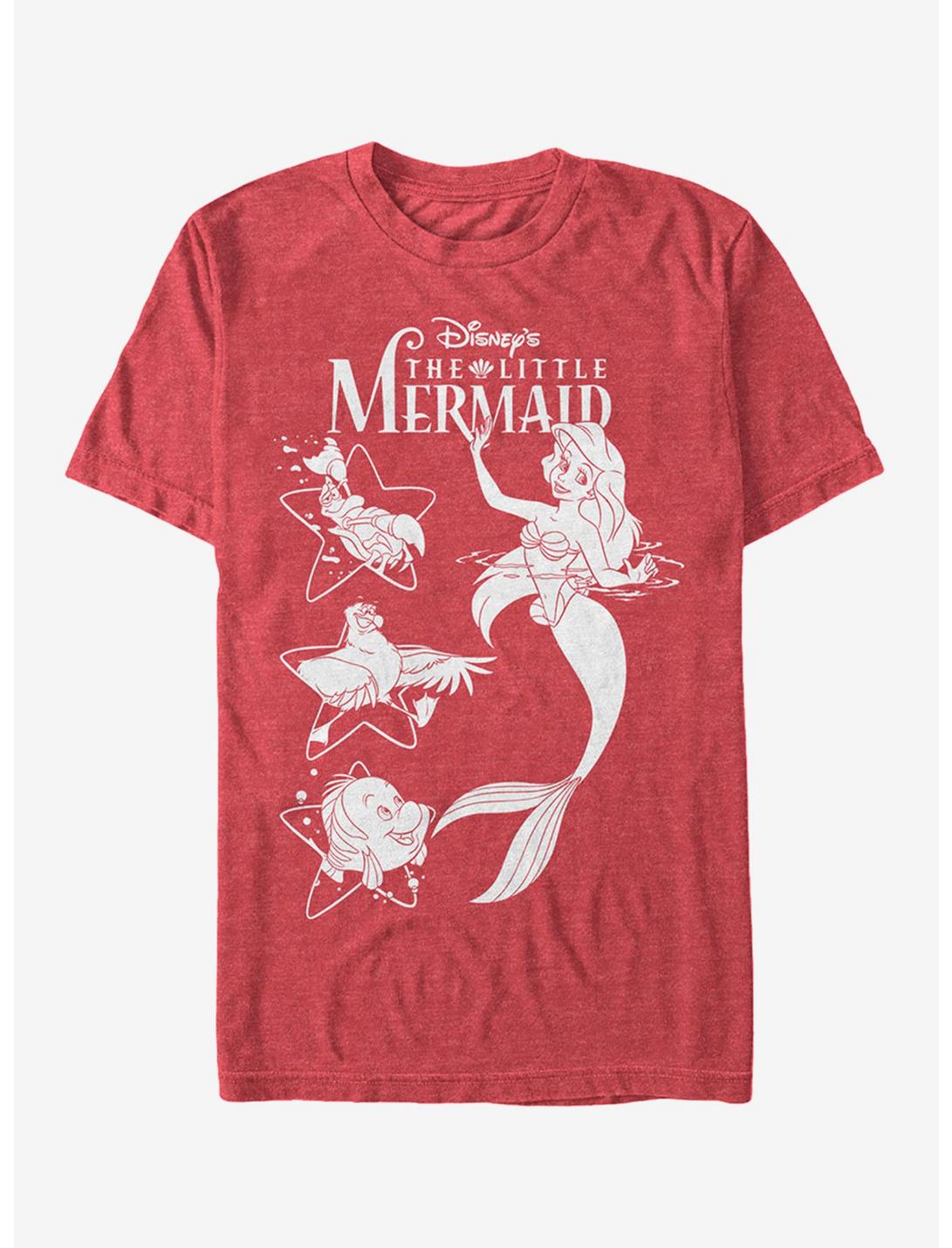 Disney The Little Mermaid Ariel And Friends T-Shirt, RED HTR, hi-res