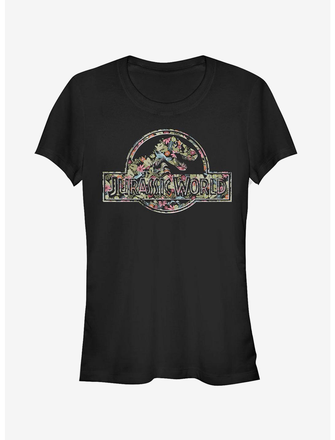 Tropical Flower Logo Girls T-Shirt, BLACK, hi-res