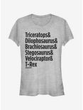 Triceratops and Dilophosaurus Girls T-Shirt, ATH HTR, hi-res