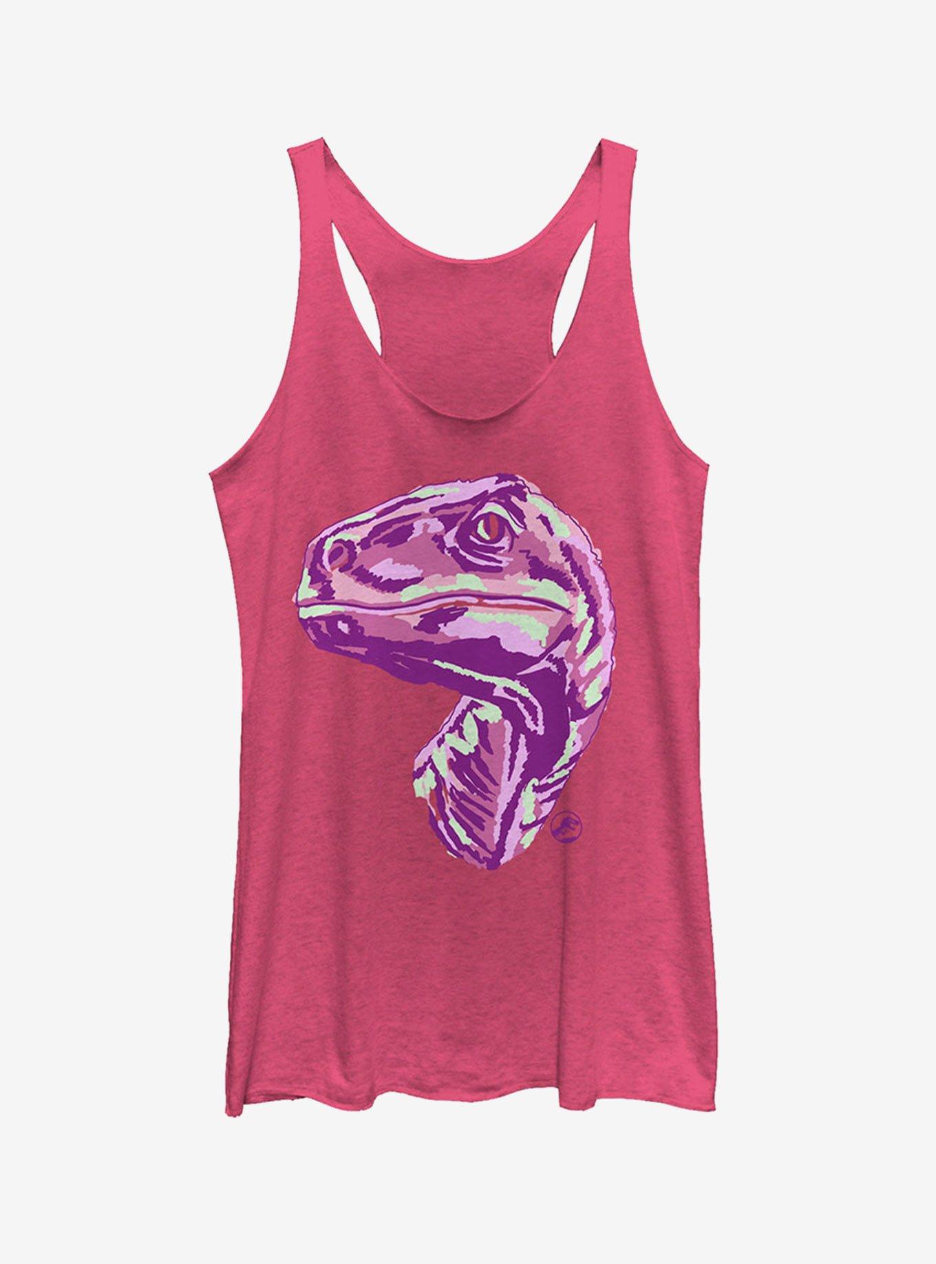 Jurassic World Fallen Kingdom Artistic Dinosaur Girls Tank, PINK HTR, hi-res