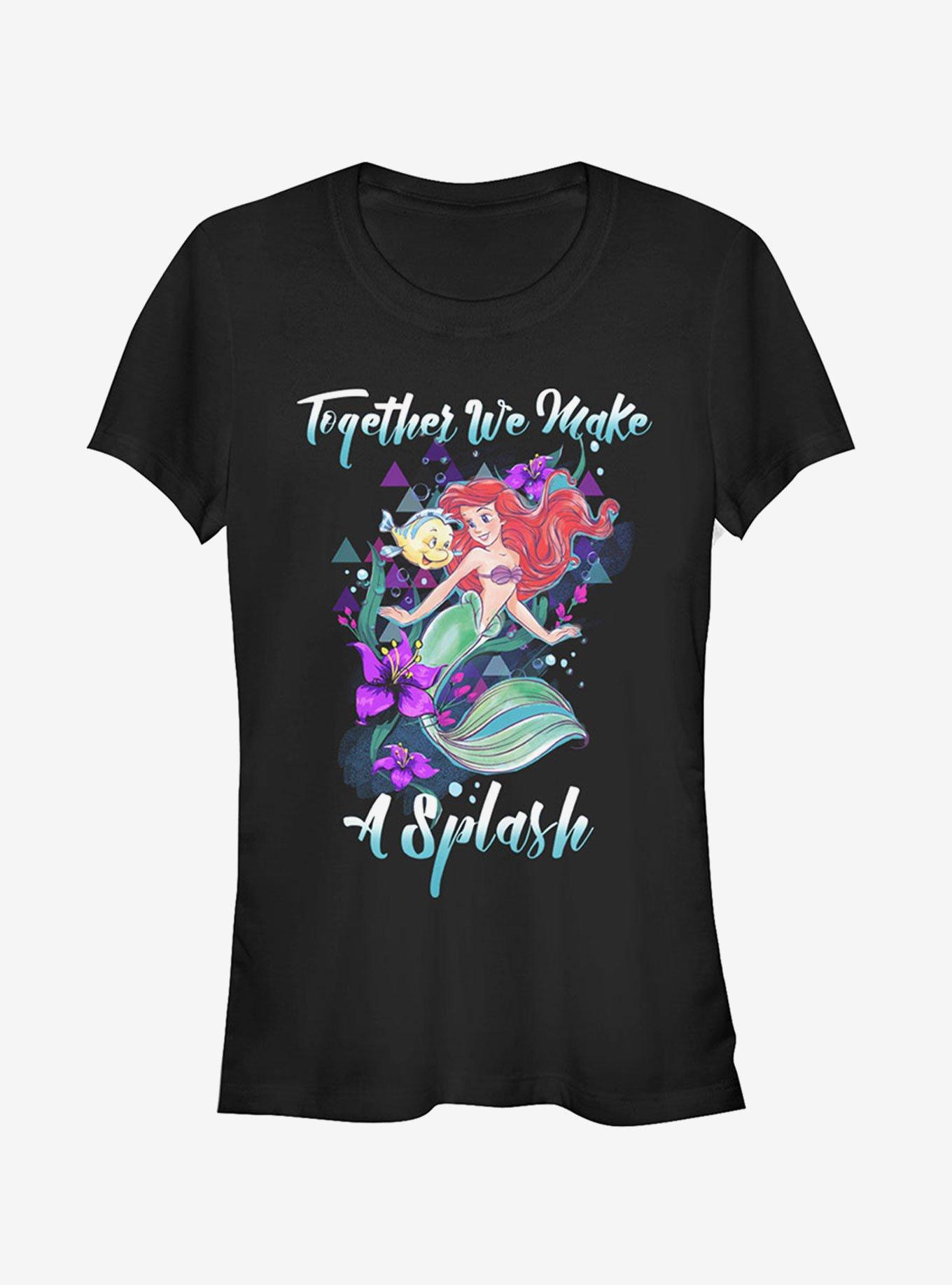 Disney The Little Mermaid Make A Splash Girls T-Shirt, BLACK, hi-res