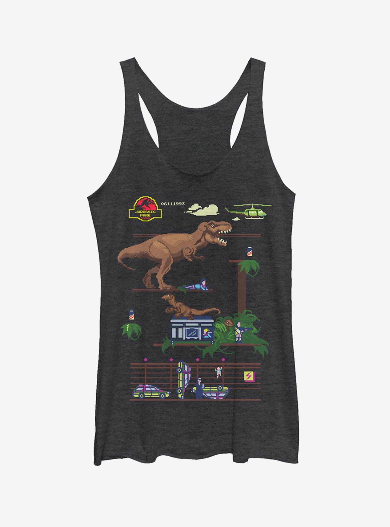 Pixel Video Game Girls Tank, BLK HTR, hi-res