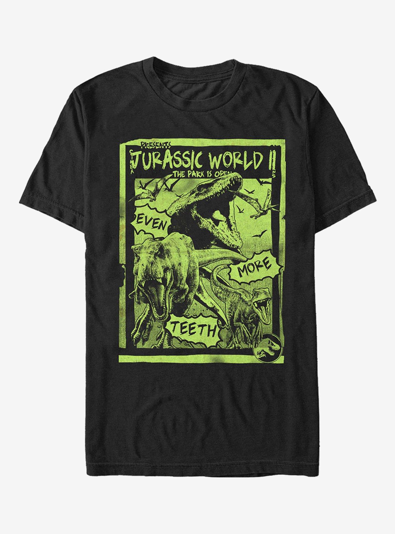 Jurassic World Fallen Kingdom More Teeth Poster T-Shirt, BLACK, hi-res