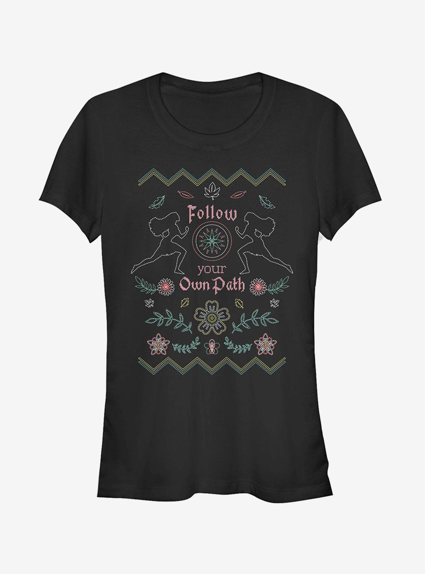 Disney Own Path Quilt Girls T-Shirt, BLACK, hi-res