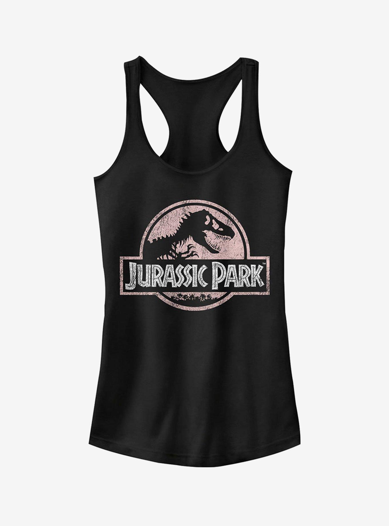 Jurassic Park Dusty Logo Girls Tank, BLACK, hi-res