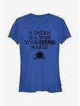 Disney A Dream Is a Wish Your Heart Makes Girls T-Shirt, ROYAL, hi-res