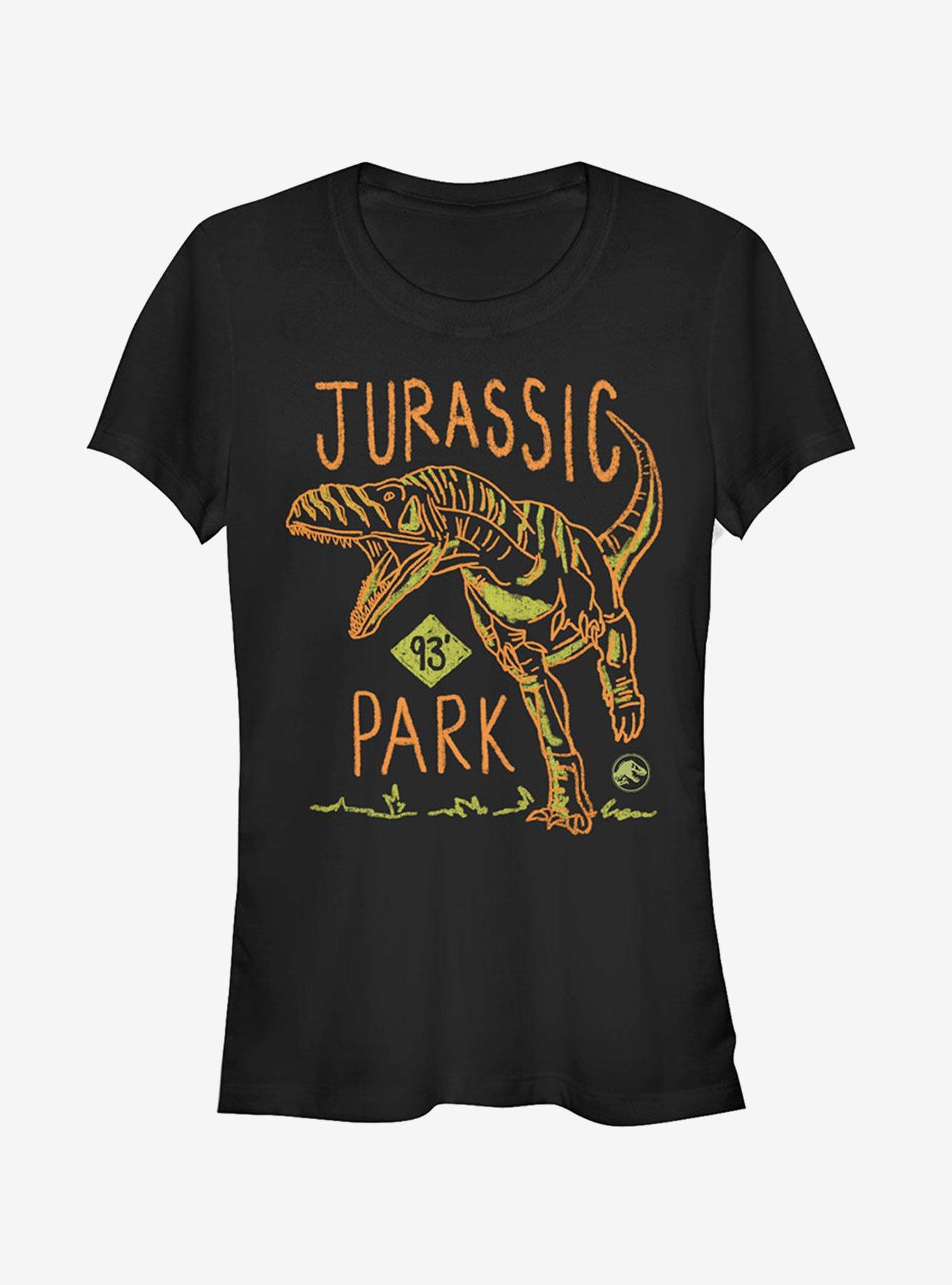 T. Rex Crayon Print Girls T-Shirt, BLACK, hi-res