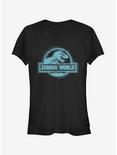 Jurassic World Fallen Kingdom Glitch Logo Girls T-Shirt, BLACK, hi-res