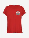 Ranger Cream Logo Badge Girls T-Shirt, RED, hi-res