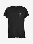 Raptor Faux Pocket Print Girls T-Shirt, BLACK, hi-res