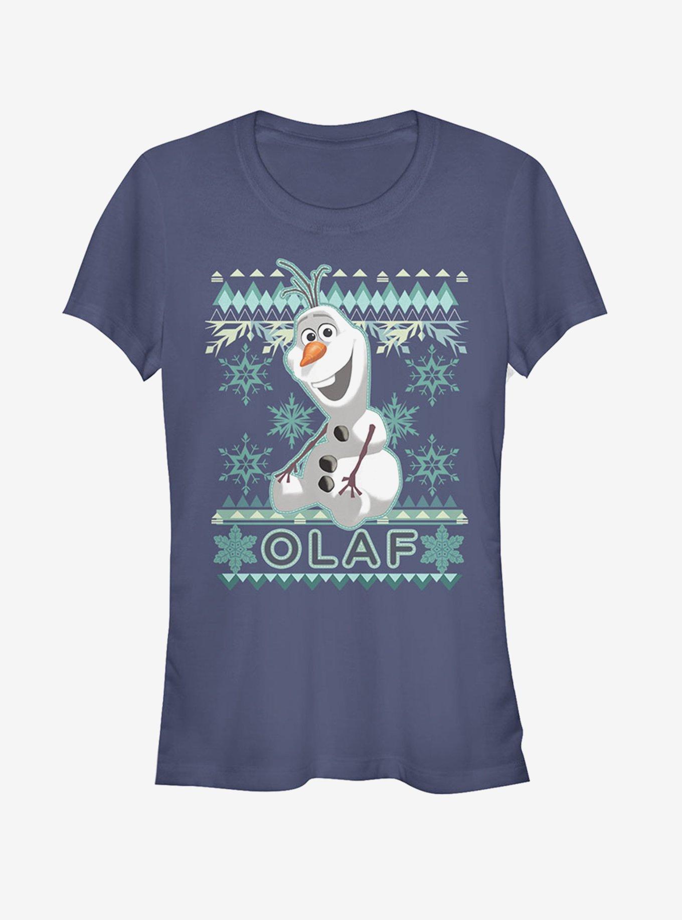 Disney Ugly Christmas Sweater Olaf Girls T-Shirt, NAVY, hi-res