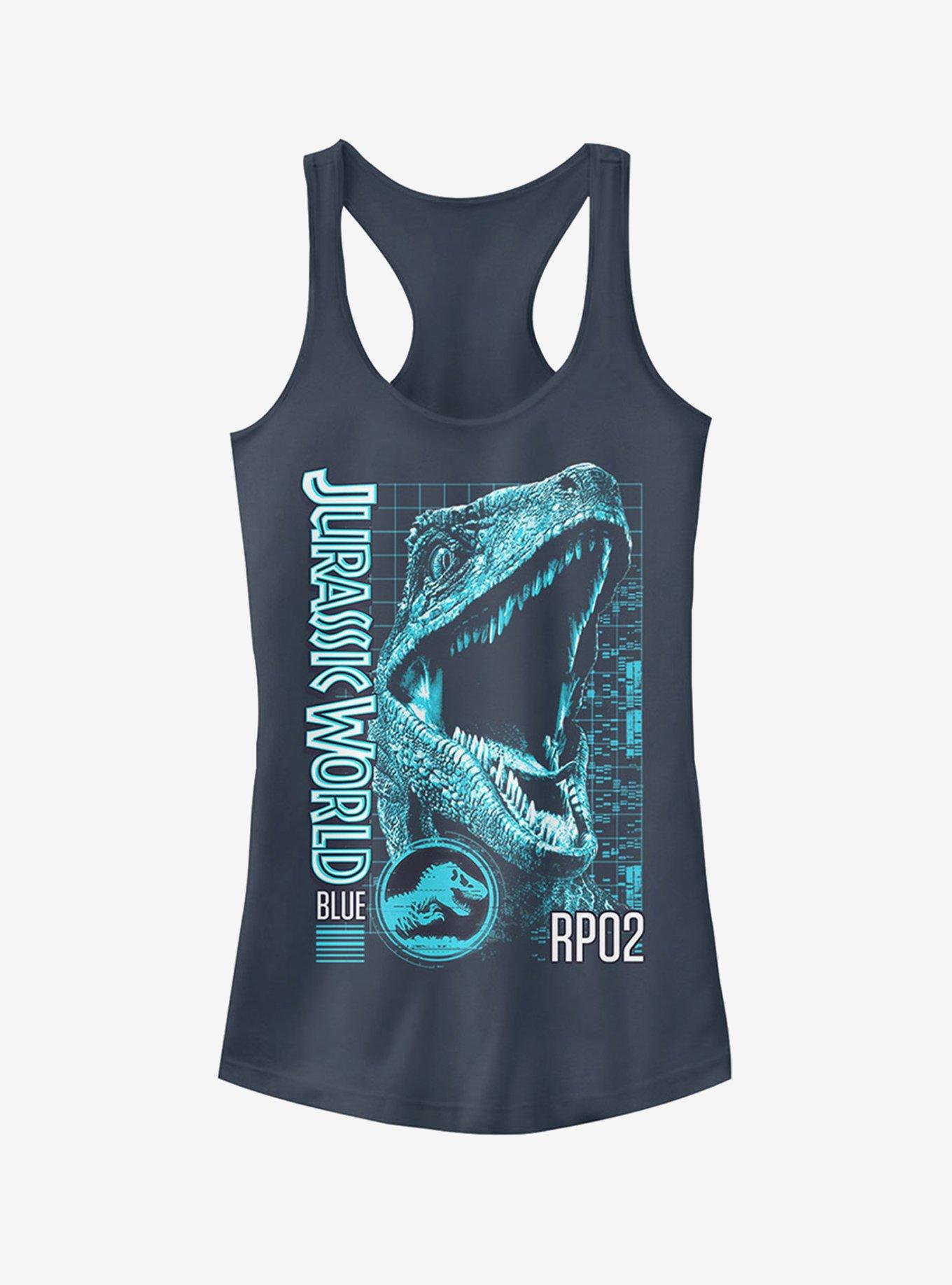 Jurassic World Fallen Kingdom Blue Portrait Girls Tank, INDIGO, hi-res